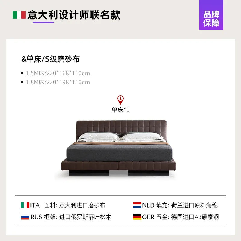 Modern Fashion Bedroom Bed Decor For Couples Double Beds Soft Backrest Headboard Nordic Design Frame King Bed Room Furnitures