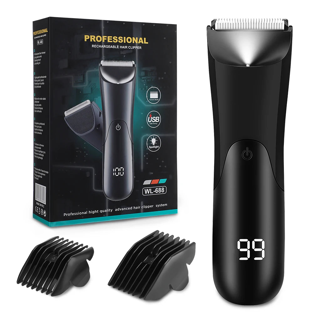 Men's Groin Body Hair Trimmer Electric Shaver For Men Ball Pubic Private Areas Hair Removal Chest Arm Leg Shaving Machine Razor