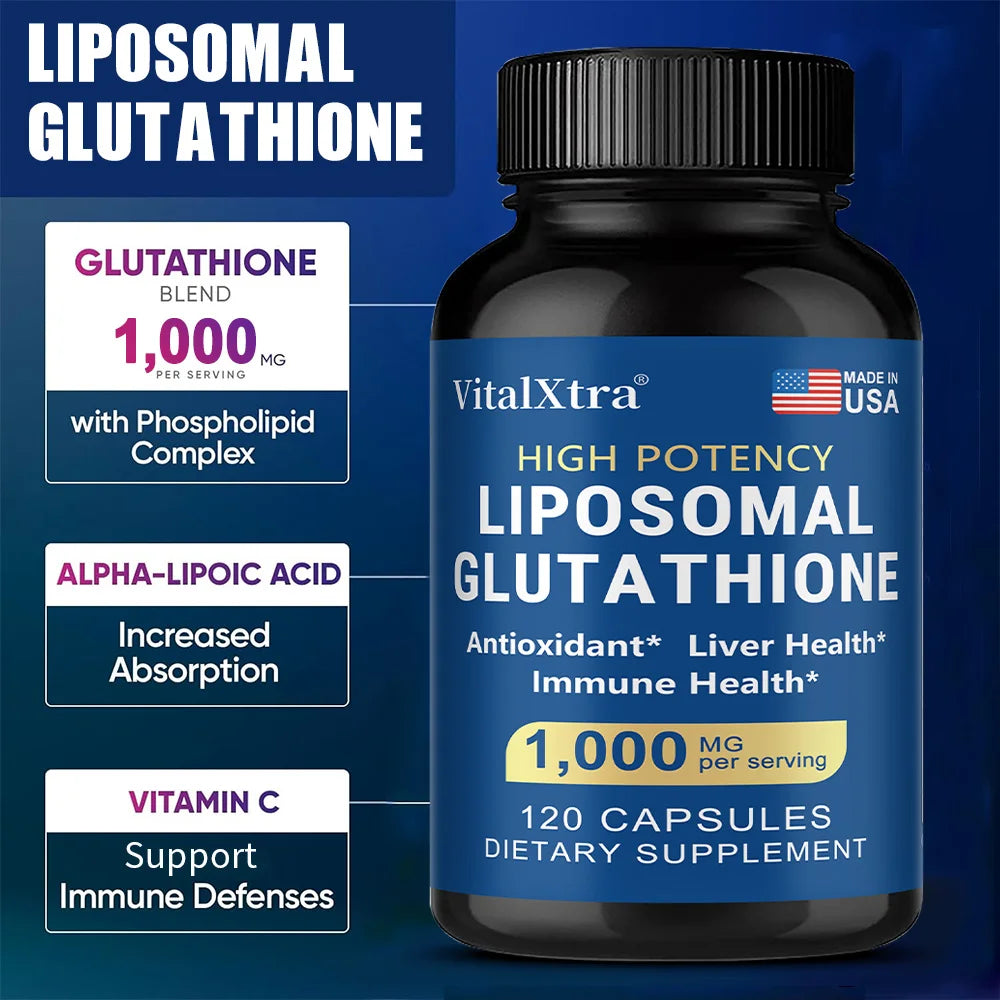 Liposome Glutathione, Supports The Immune System and Cardiovascular Health, Promotes Brain Health, Liver Health