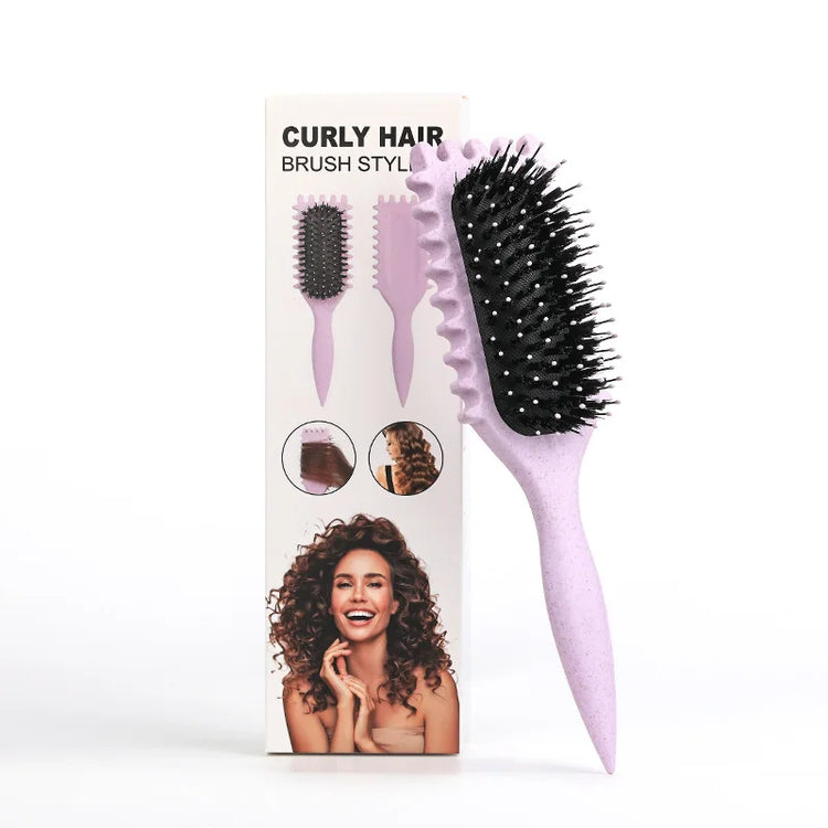 Salon Bursh Curly Hair Styling Brush for defined curls, featuring nylon bristles and colorful design options.