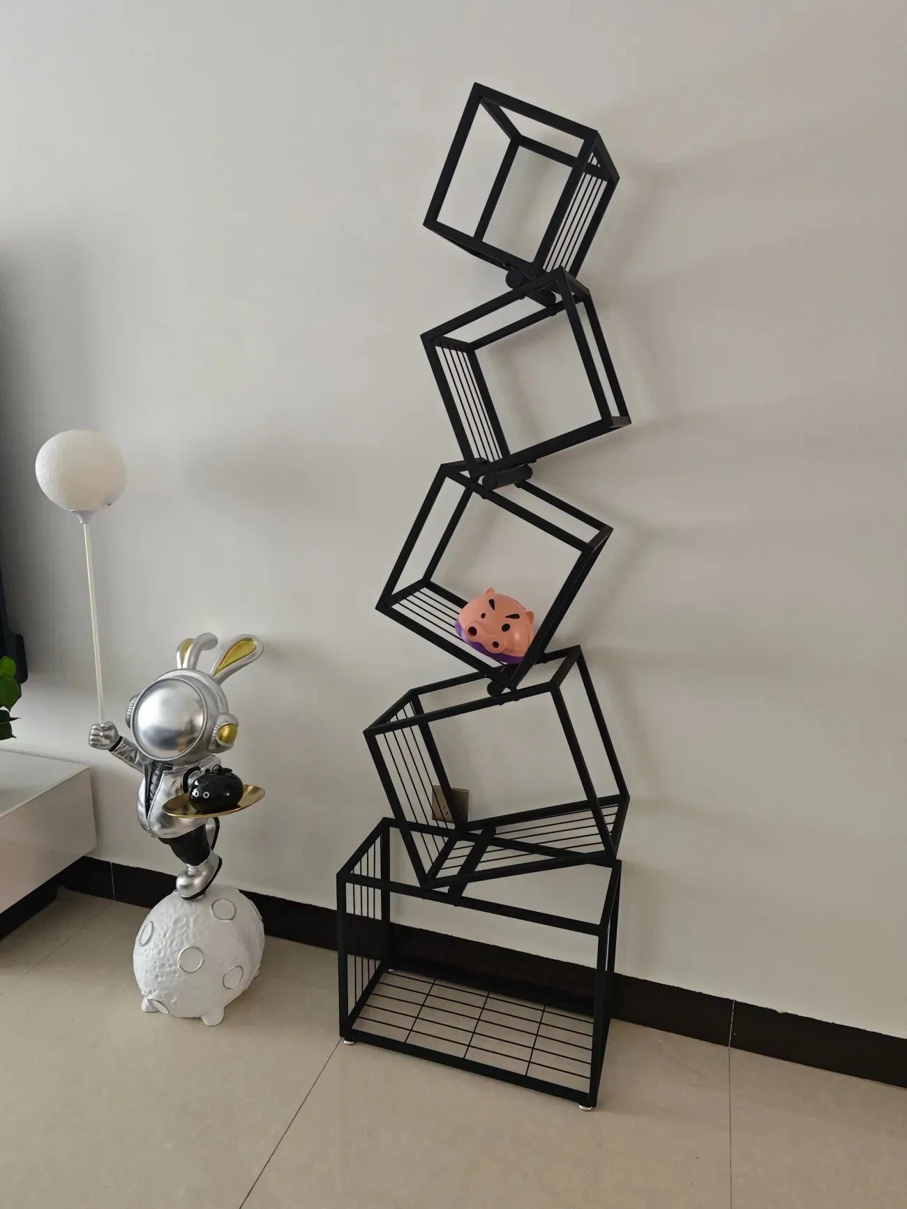 Modern Living Room Decor Iron Art Shelf Office Study Bookcase Multi-layer Storage Rack for Organizing Books And Decorations